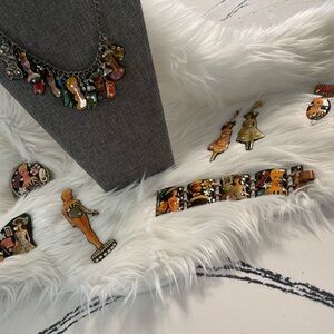 Colorful Enamel and copper backed Vintage Barbie Jewelry and Accessory Set!